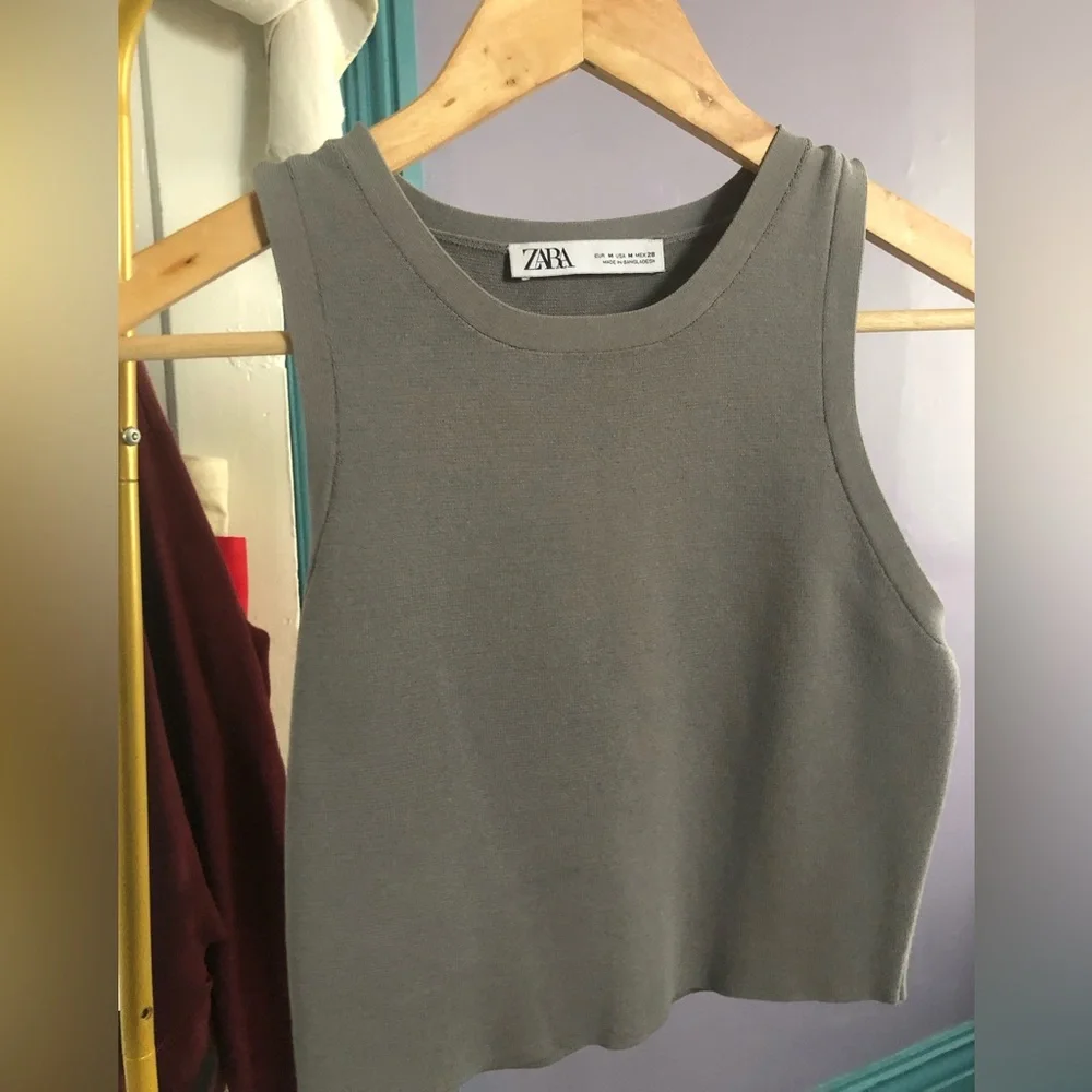 Zara knit tank crop top - Picture 3 of 4